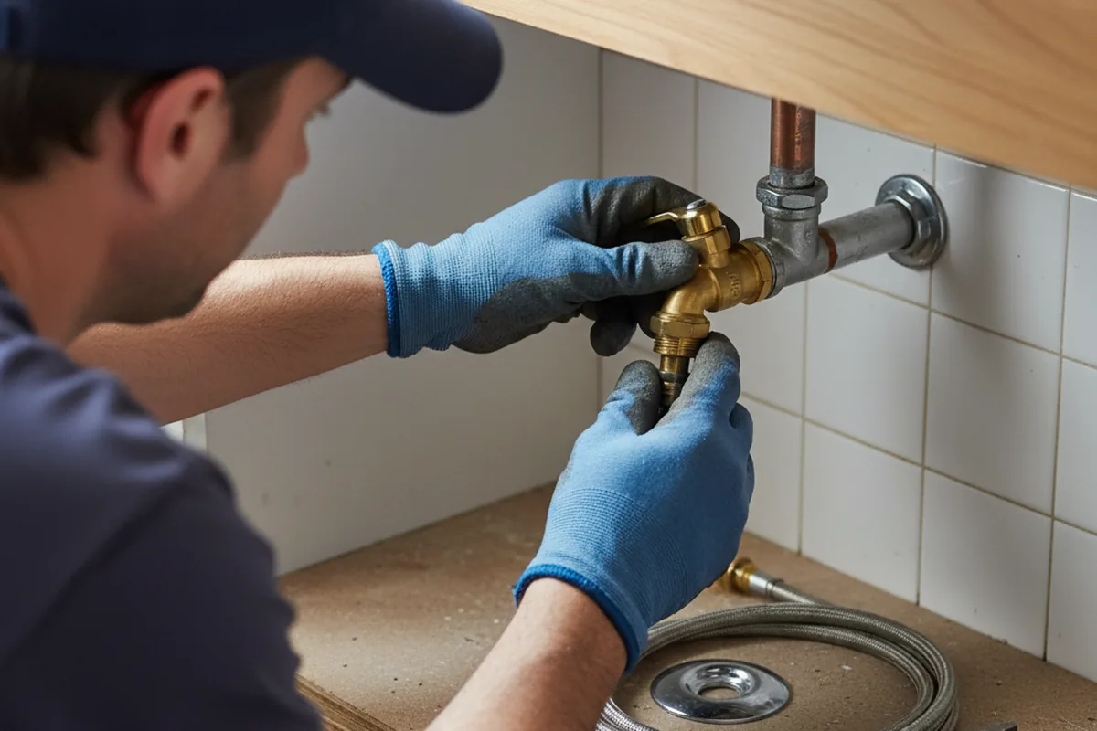 Shutoff valve and fitting work during Faucet and Fixture Repair in Claridge